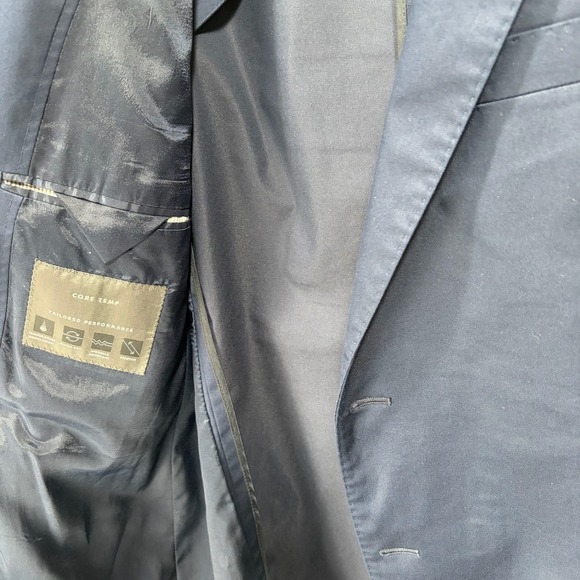 Banana Republic Core Temp Tailored Performance Blazer Sport Coat Men 44R Navy - Picture 4 of 15